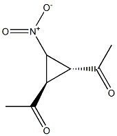 Ethanone, 1,1-[(1R,2R)-3-nitro-1,2-cyclopropanediyl]bis-, rel- (9CI) Struktur