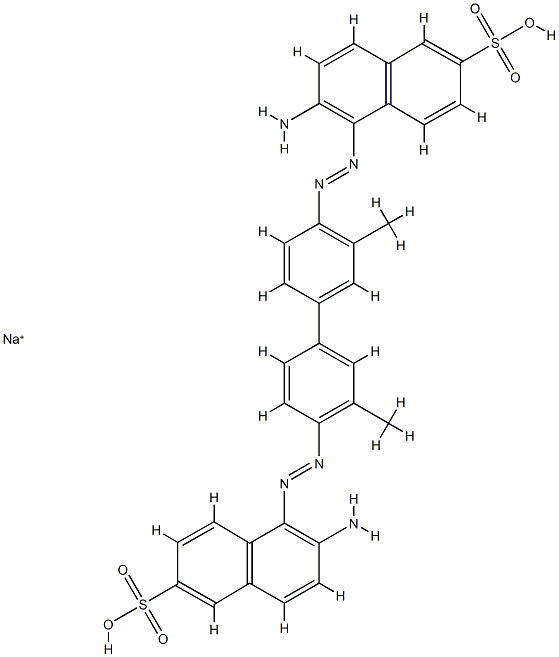 5,5'-[3,3'-Dimethyl-1,1'-biphenyl-4,4'-diylbis(azo)]bis[6-aminonaphthalene-2-sulfonic acid sodium] salt Struktur