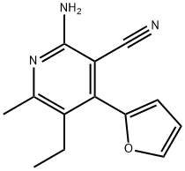 3-Pyridinecarbonitrile,2-amino-5-ethyl-4-(2-furanyl)-6-methyl-(9CI) Struktur