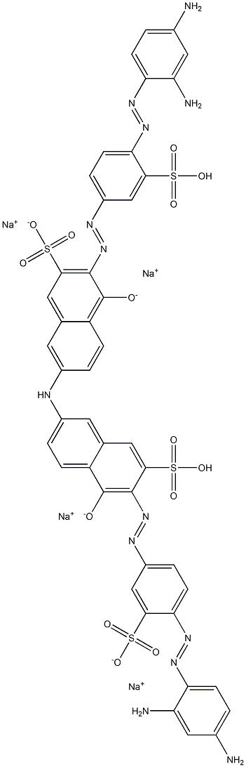 7,7'-Iminobis[3-[[4-[(2,4-diaminophenyl)azo]-3-sodiosulfophenyl]azo]-4-hydroxynaphthalene-2-sulfonic acid sodium] salt Struktur