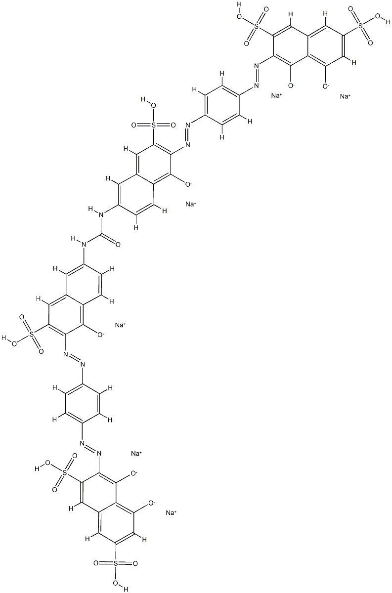 3,3'-[Ureylenebis[(1-hydroxy-3-sodiosulfonaphthalene-6,2-diyl)azo(4,1-phenylene)azo]]bis[4,5-dihydroxynaphthalene-2,7-disulfonic acid disodium] salt Struktur