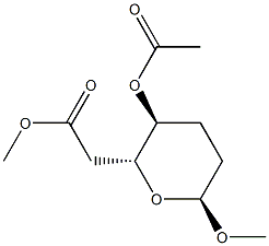 Methyl 2,3-dideoxy-α-D-erythro-hexopyranoside diacetate Struktur