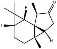 (6aR,1aS)-1,1aα,2,3,3a,3b,4,6b-Octahydro-1,1,3aα,6α-tetramethylcyclopenta[2,3]cyclopropa[1,2-a]cyclopropa[c]benzene-5(6H)-one Struktur