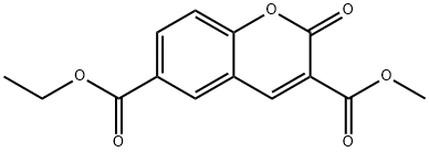 2-Oxo-α-chromene-3,6-dicarboxylic acid 6-ethyl 3-methyl ester Struktur