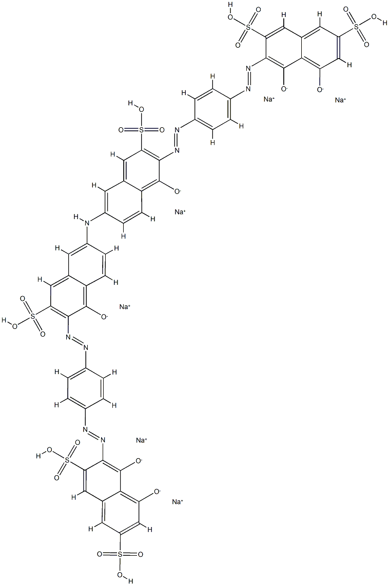 3,3'-[Iminobis[(1-hydroxy-3-sodiosulfonaphthalene-6,2-diyl)azo(4,1-phenylene)azo]]bis[4,5-dihydroxynaphthalene-2,7-disulfonic acid disodium] salt Struktur