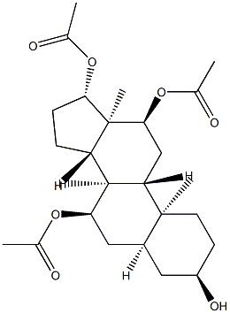 5β-Androstane-3α,7α,12α,17β-tetrol 7,12,17-triacetate Struktur