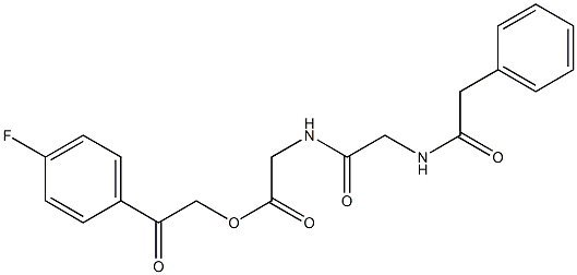 2-(4-fluorophenyl)-2-oxoethyl ({[(phenylacetyl)amino]acetyl}amino)acetate Struktur