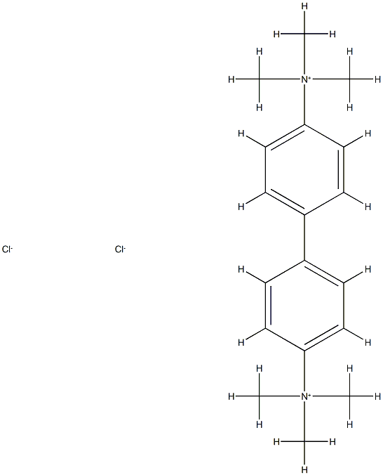 N,N,N,N',N',N'-Hexamethyl-(1,1'-biphenyl)-(1,1'-Biphenyl)-4,4'-diaminium dichloride Struktur