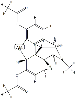 6,7-Didehydro-4,5α-epoxy-17-methylmorphinan-3,6-diol diacetate Struktur