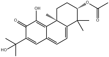 (4bS)-7α-Acetoxy-5,6,7,8-tetrahydro-4-hydroxy-2-(1-hydroxy-1-methylethyl)-4bα,8,8-trimethylphenanthren-3(4bH)-one Struktur