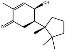 (4R)-2-Methyl-4β-hydroxy-5β-[(S)-1,2,2-trimethylcyclopentane-1β-yl]-2-cyclohexene-1-one Struktur