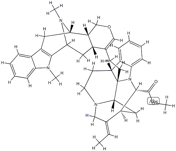 Alstophyllan, 1,16-cyclocorynan-17-oic acid deriv. Struktur