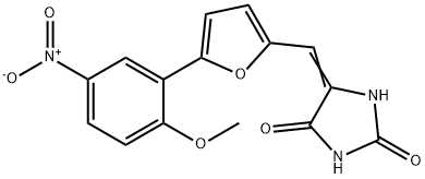 5-[(5-{5-nitro-2-methoxyphenyl}-2-furyl)methylene]-2,4-imidazolidinedione Struktur