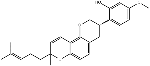 2-[3,4-ジヒドロ-8-メチル-8-(4-メチル-3-ペンテニル)-2H,8H-ベンゾ[1,2-b:3,4-b']ジピラン-3-イル]-5-メトキシフェノール 化學(xué)構(gòu)造式