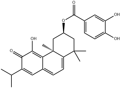 3,4-Dihydroxybenzoic acid 11-hydroxy-12-oxoabieta-5,7,9(11),13-tetraene-2α-yl ester Struktur