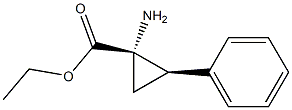 Cyclopropanecarboxylic acid, 1-amino-2-phenyl-, ethyl ester, (1R,2S)-rel- (9CI) Struktur