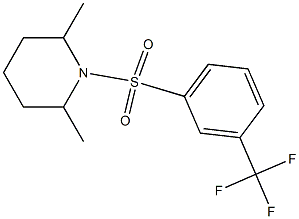 2,6-dimethyl-1-{[3-(trifluoromethyl)phenyl]sulfonyl}piperidine Struktur