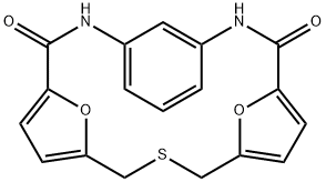 22,23-Dioxa-9-thia-2,16-diazatetracyclo[15.3.1.14,7.111,14]tricosa-4,6,11,13,17,19,21(1)-heptaene-3,15-dione Struktur