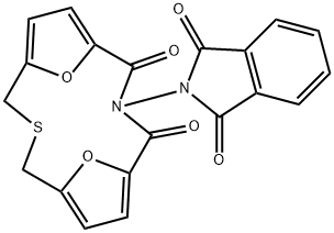 10-(1,3-Dihydro-1,3-dioxo-2H-isoindol-2-yl)-15,16-dioxa-3-thia-10-azatricyclo[10.2.1.15,8]hexadeca-5,7,12,14(1)-tetrene-9,11-dione Struktur