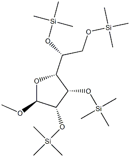 Methyl 2-O,3-O,5-O,6-O-tetrakis(trimethylsilyl)-α-D-mannofuranoside Struktur