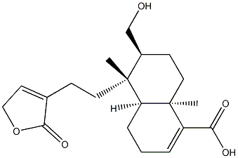 [4aS,(-)]-5α-[2-(2,5-Dihydro-2-oxofuran-3-yl)ethyl]-3,4,4aα,5,6,7,8,8a-octahydro-6β-hydroxymethyl-5,8aα-dimethyl-1-naphthalenecarboxylic acid Struktur