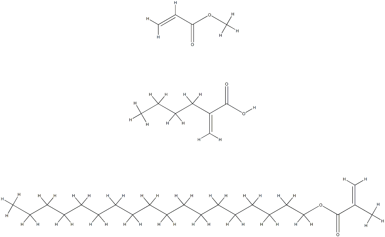 2-Propenoic acid, 2-methyl-, octadecyl ester, polymer with butyl 2-propenoate and methyl 2-propenoate Struktur