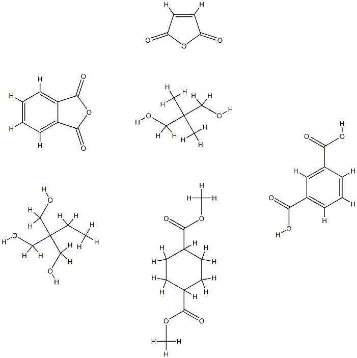 1,3-Benzenedicarboxylic acid, polymer with dimethyl 1,4-cyclohexanedicarboxylate, 2,2-dimethyl-1,3-propanediol, 2-ethyl-2-(hydroxymethyl)-1,3-propanediol, 2,5-furandione and 1,3-isobenzofurandione Struktur