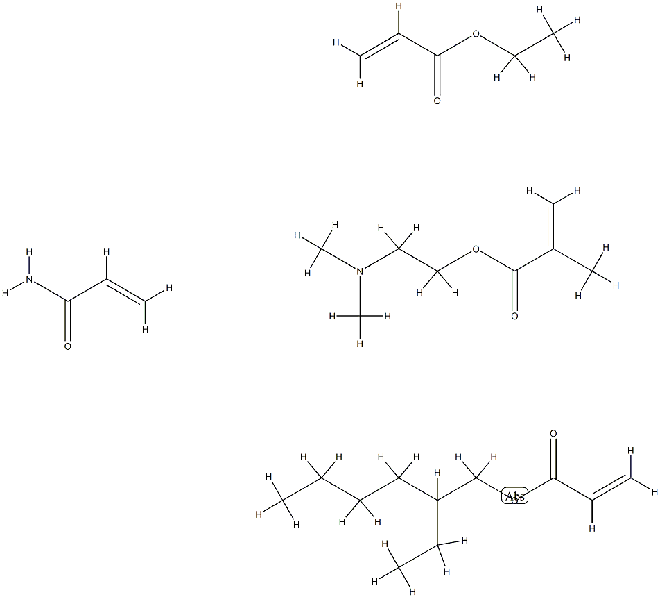 2-Propenoic acid, 2-methyl-, 2-(dimethylamino)ethyl ester, polymer with 2-ethylhexyl 2-propenoate, ethyl 2-propenoate and 2-propenamide Struktur