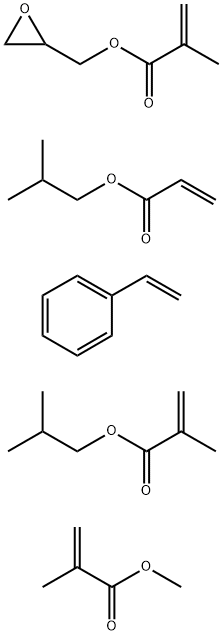 2-Propenoic acid, 2-methyl-, methyl ester, polymer with ethenylbenzene, 2-methylpropyl 2-methyl-2-propenoate, 2-methylpropyl 2-propenoate and oxiranylmethyl 2-methyl-2-propenoate Struktur