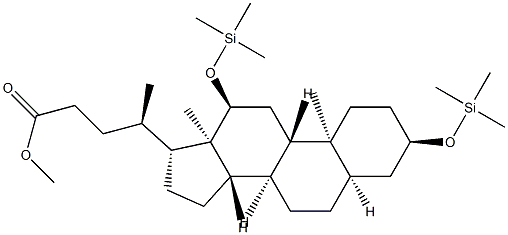 3α,12α-Bis(trimethylsiloxy)-5β-cholan-24-oic acid methyl ester Struktur