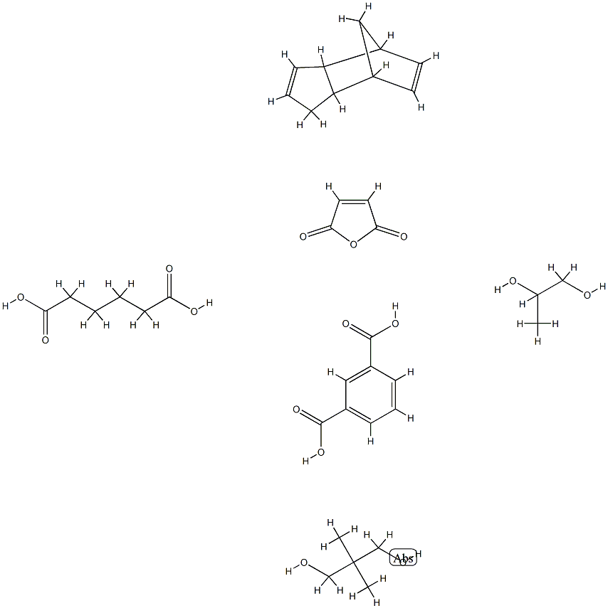 1,3-Benzenedicarboxylic acid, polymer with 2,2-dimethyl-1,3-propanediol, 2,5-furandione, hexanedioic acid, 1,2-propanediol and 3a,4,7,7a-tetrahydro-4,7-methano-1H-indene Struktur