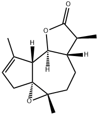 (4aS,3aR)-5,6,6aα,7,9aβ,9bα-Hexahydro-1,4a,7α-trimethyl-3H-oxireno[8,8a]azuleno[4,5-b]furan-8(4aH)-one Struktur