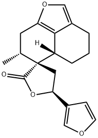 (5'aS,3R,5S)-5-(3-Furyl)-3',4,4',5,5',5'a,7',8'-octahydro-7'α-methylspiro[furan-3(2H),6'-[6H]naphtho[1,8-bc]furan]-2-one Struktur