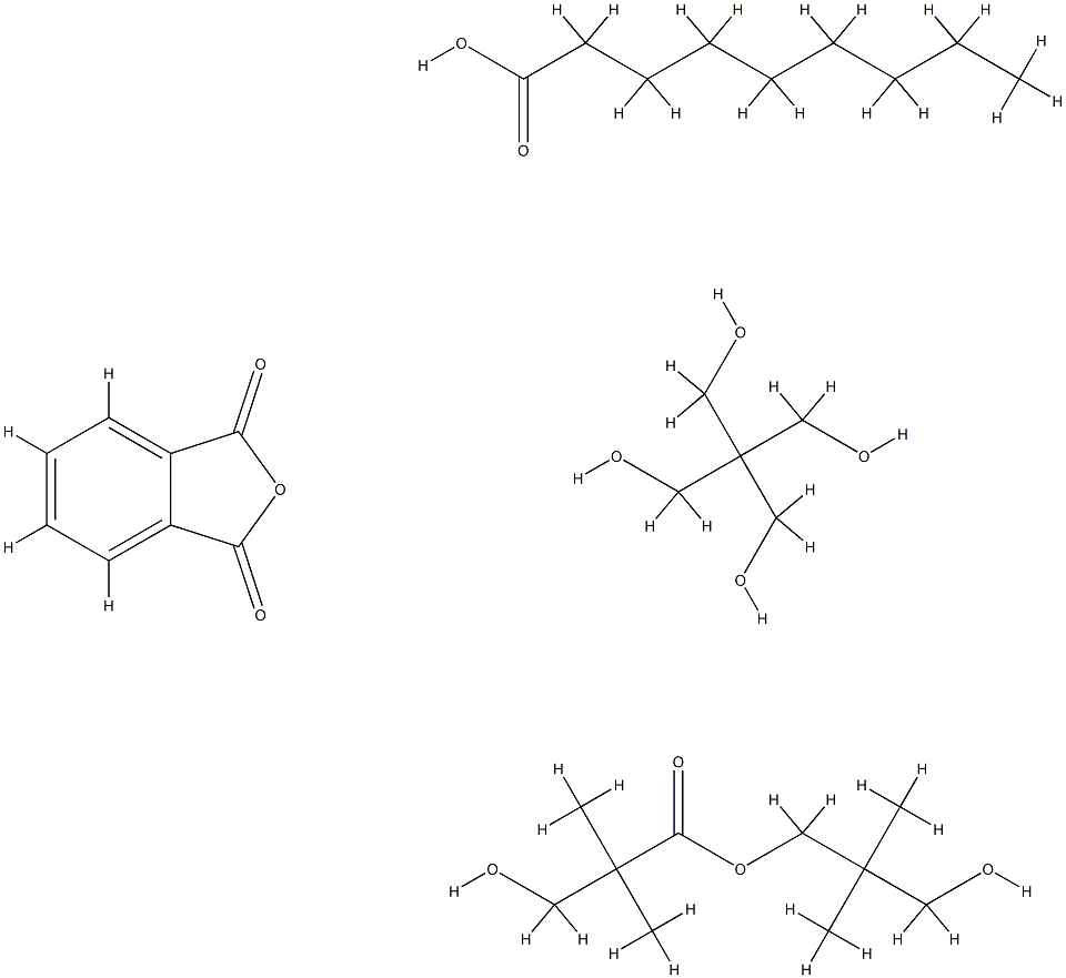 Propanoic acid, 3-hydroxy-2,2-dimethyl-, 3-hydroxy-2,2-dimethylpropyl ester, polymer with 2,2-bis(hydroxymethyl)-1,3-propanediol and 1,3-isobenzofurandione, nonanoate Struktur