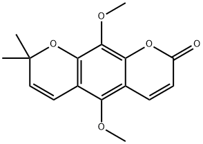 5,10-Dimethoxy-8,8-dimethyl-2H,8H-benzo[1,2-b:5,4-b']dipyran-2-one Struktur