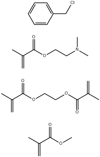 2-Propenoic acid, 2-methyl-, 2-(dimethylamino)ethyl ester, polymer with 1,2-ethanediyl bis(2-methyl-2-propenoate) and methyl 2-methyl-2-propenoate, compd. with (chloromethyl)benzene Struktur