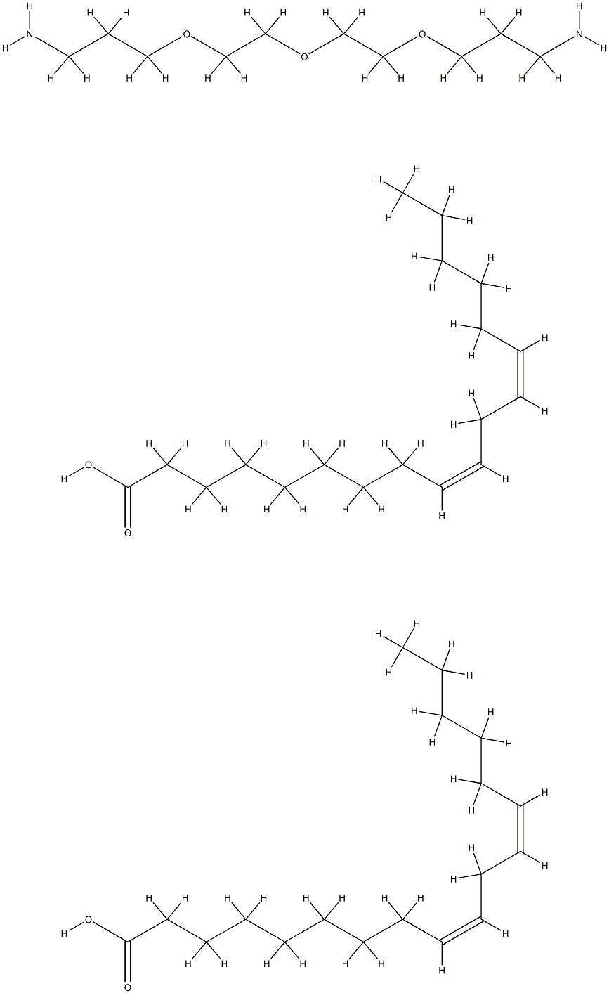 9,12-Octadecadienoic acid (9Z,12Z)-, dimer, polymer with 3,3-oxybis(2,1-ethanediyloxy)bis1-propanamine Struktur