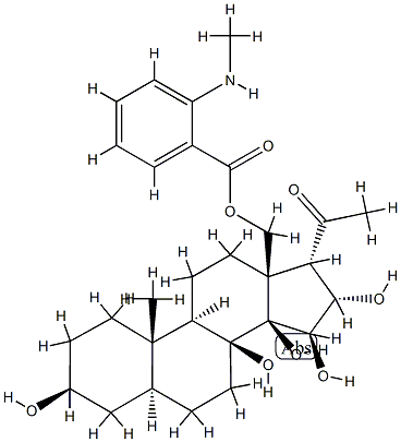 (14β,17α)-3β,8,14,15β,16α-Pentahydroxy-18-[[2-(methylamino)benzoyl]oxy]-5α-pregnan-20-one Struktur