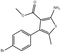 methyl 2-amino-4-(4-bromophenyl)-5-methylthiophene-3-carboxylate Struktur