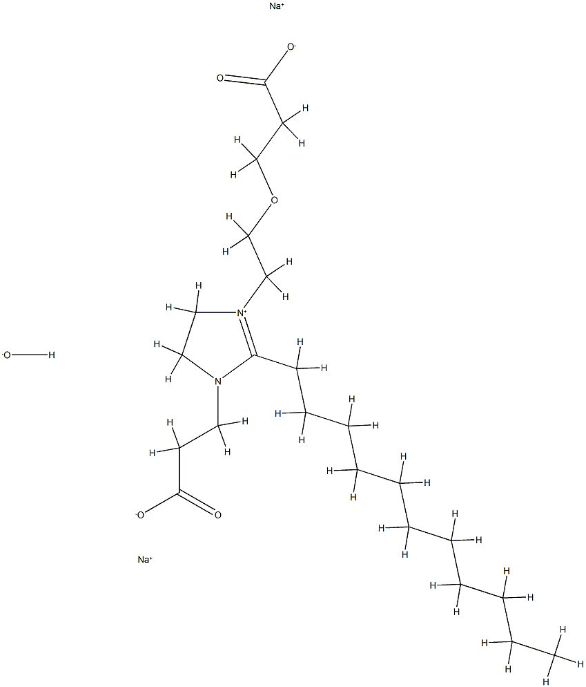 disodium 1-[2-(2-carboxyethoxy)ethyl]-1(or 3)-(2-carboxyethyl)-4,5-dihydro-2-undecyl-1H-imidazolium hydroxide Struktur