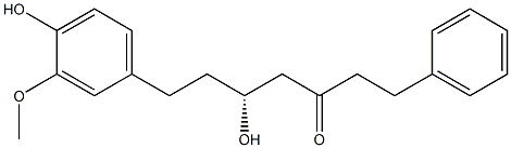 (5R)-5-hydroxy-7-(4''-hydroxy-3''-methoxyphenyl)-1-phenyl-3-heptanone Struktur