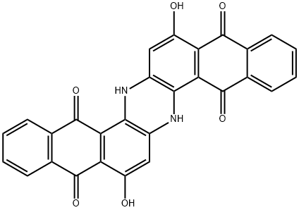 6,15-Dihydro-8,17-dihydroxyanthrazine-5,9,14,18-tetrone Struktur