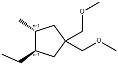 Cyclopentane, 3-ethyl-1,1-bis(methoxymethyl)-4-methyl-, (3R,4R)-rel- (9CI) Struktur