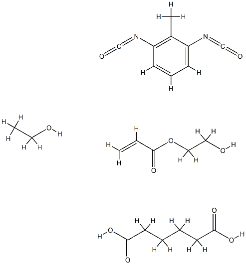 Hexanedioic acid, polymer with 1,3-diisocyanatomethylbenzene and 1,2-ethanediol, 2-hydroxyethyl acrylate-blocked Struktur