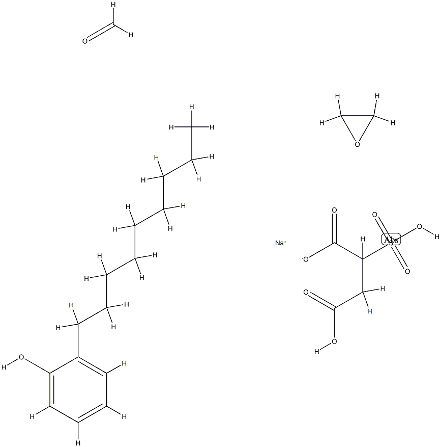 Formaldehyde, polymer with nonylphenol and oxirane, hydrogen sulfobutanedioate monosodium salt Struktur