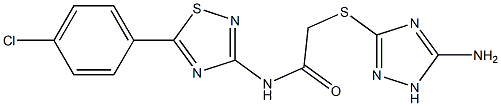 2-[(5-amino-1H-1,2,4-triazol-3-yl)sulfanyl]-N-[5-(4-chlorophenyl)-1,2,4-thiadiazol-3-yl]acetamide Struktur