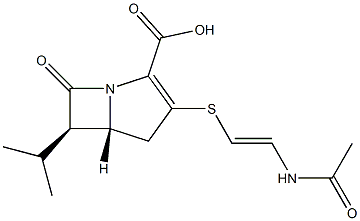 (5R)-3-[[(E)-2-(Acetylamino)ethenyl]thio]-6β-isopropyl-7-oxo-1-azabicyclo[3.2.0]hept-2-ene-2-carboxylic acid Struktur