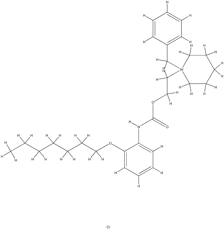 N-2-(2-heptyloxyphenylcarbamoyloxy)ethyl-N-benzylpiperdinium Struktur