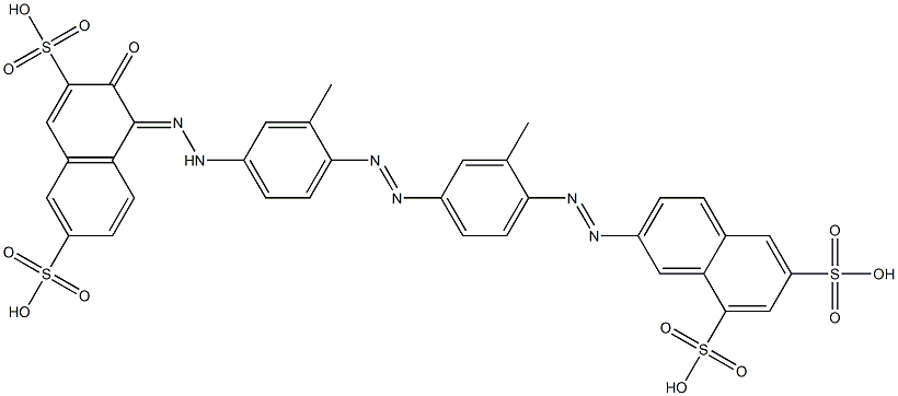 1,3-Naphthalenedisulfonicacid,7-[2-[4-[2-[4-[2-(2-hydroxy-3,6-disulfo-1-naphthalenyl)diazenyl]-2-methylphenyl]diazenyl]-2-methylphenyl]diazenyl]-,sodium salt (1:4) Struktur