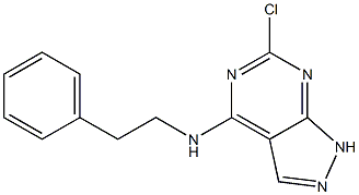 3-chloro-N-phenethyl-2,4,8,9-tetrazabicyclo[4.3.0]nona-2,4,7,10-tetrae n-5-amine Struktur